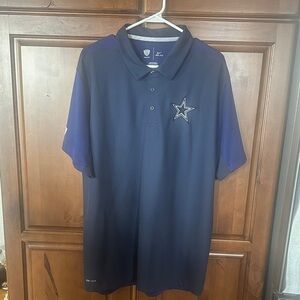 Nike DriFit Equipment NFL Men's Dallas Cowboys Golf Shirt Navy Blue Size XL